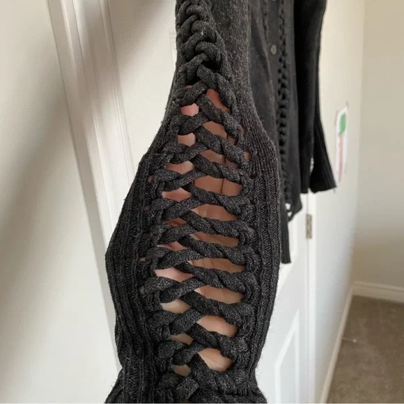 AllSaints Laurentia Braided Cardigan Size 12 - Picture 5 of 12